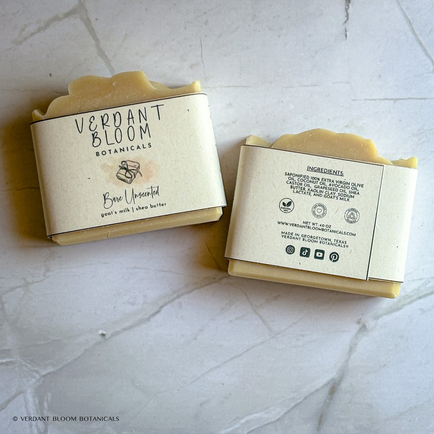 Bare Unscented soap with labels