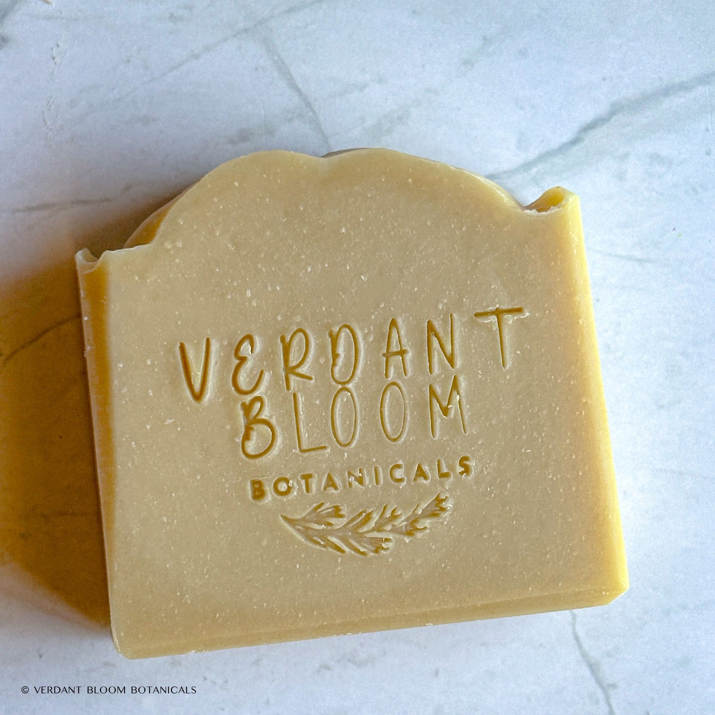 Bare Unscented soap stamped with logo