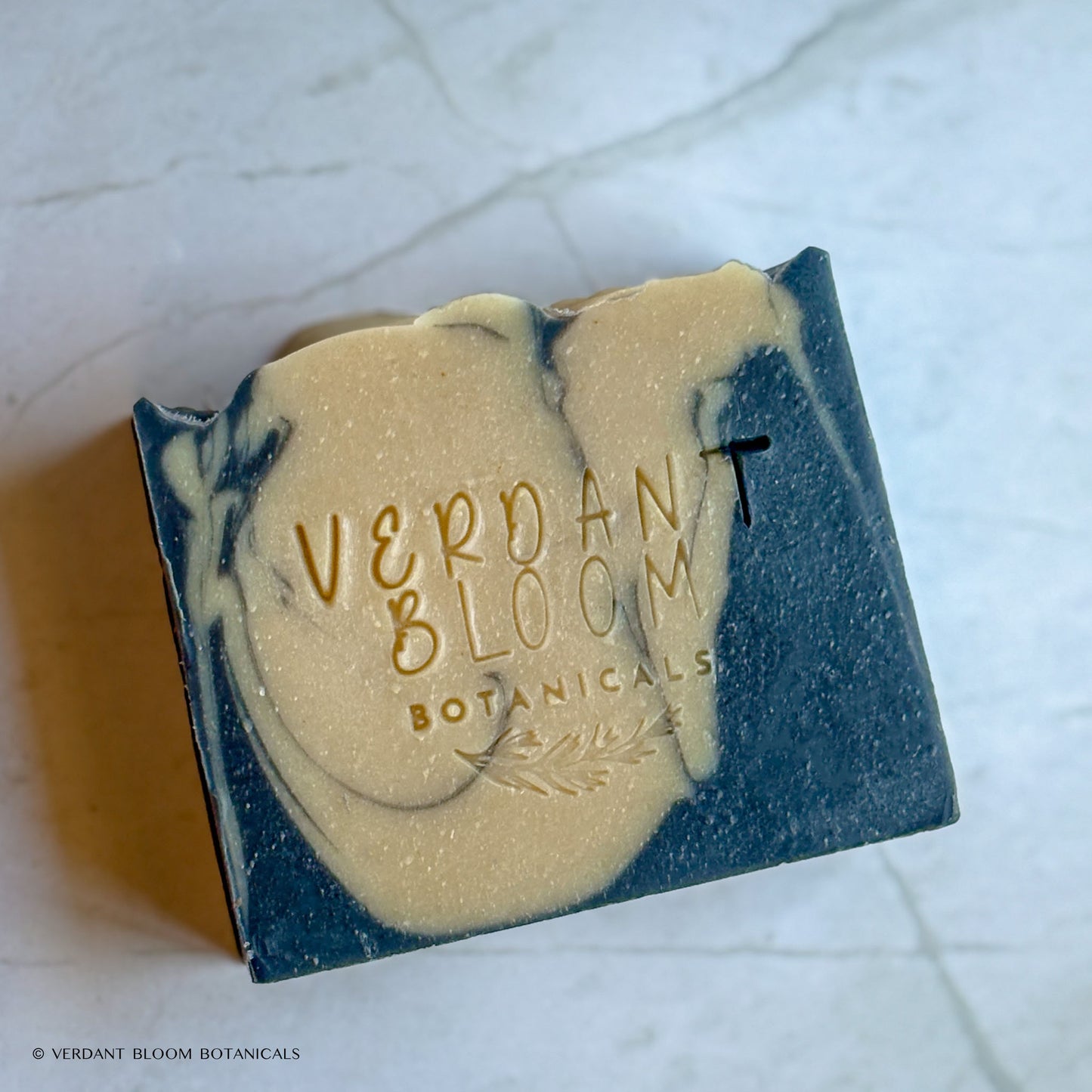Black Tie soap stamped with logo