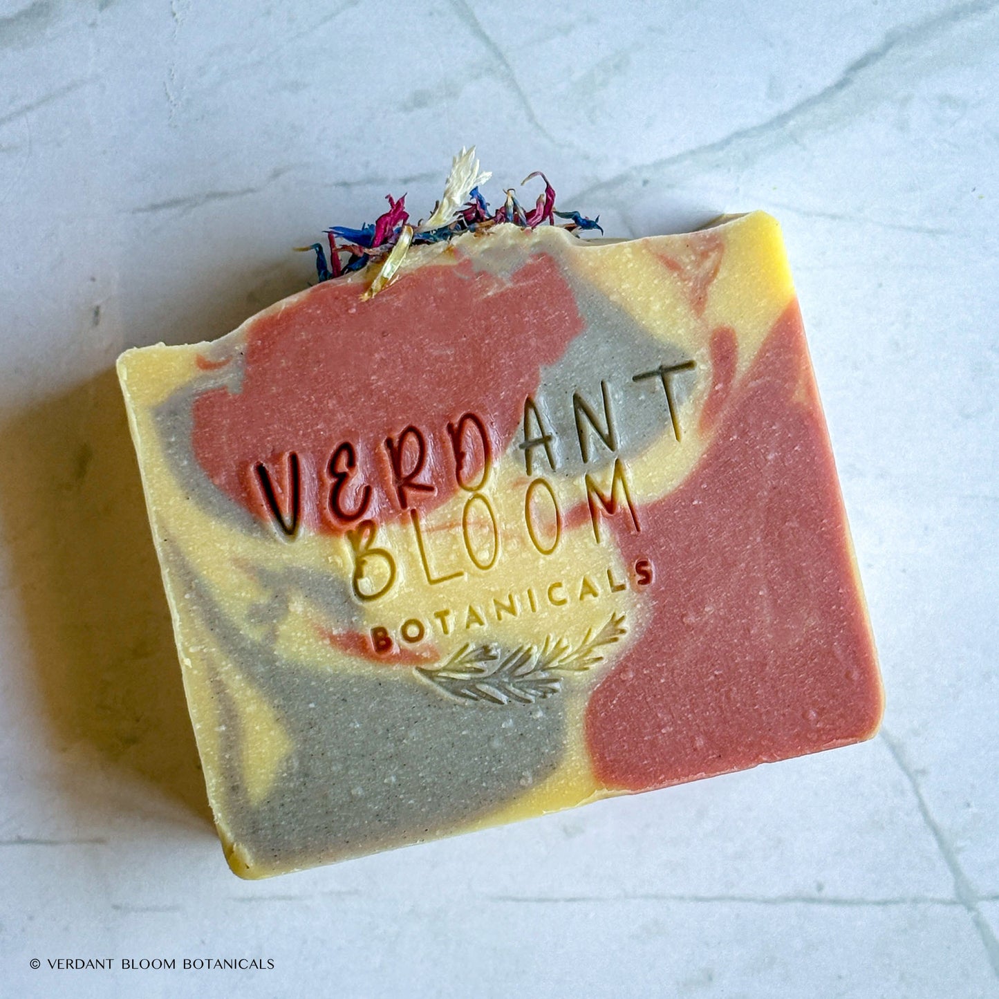 Citrus Grove soap stamped with logo