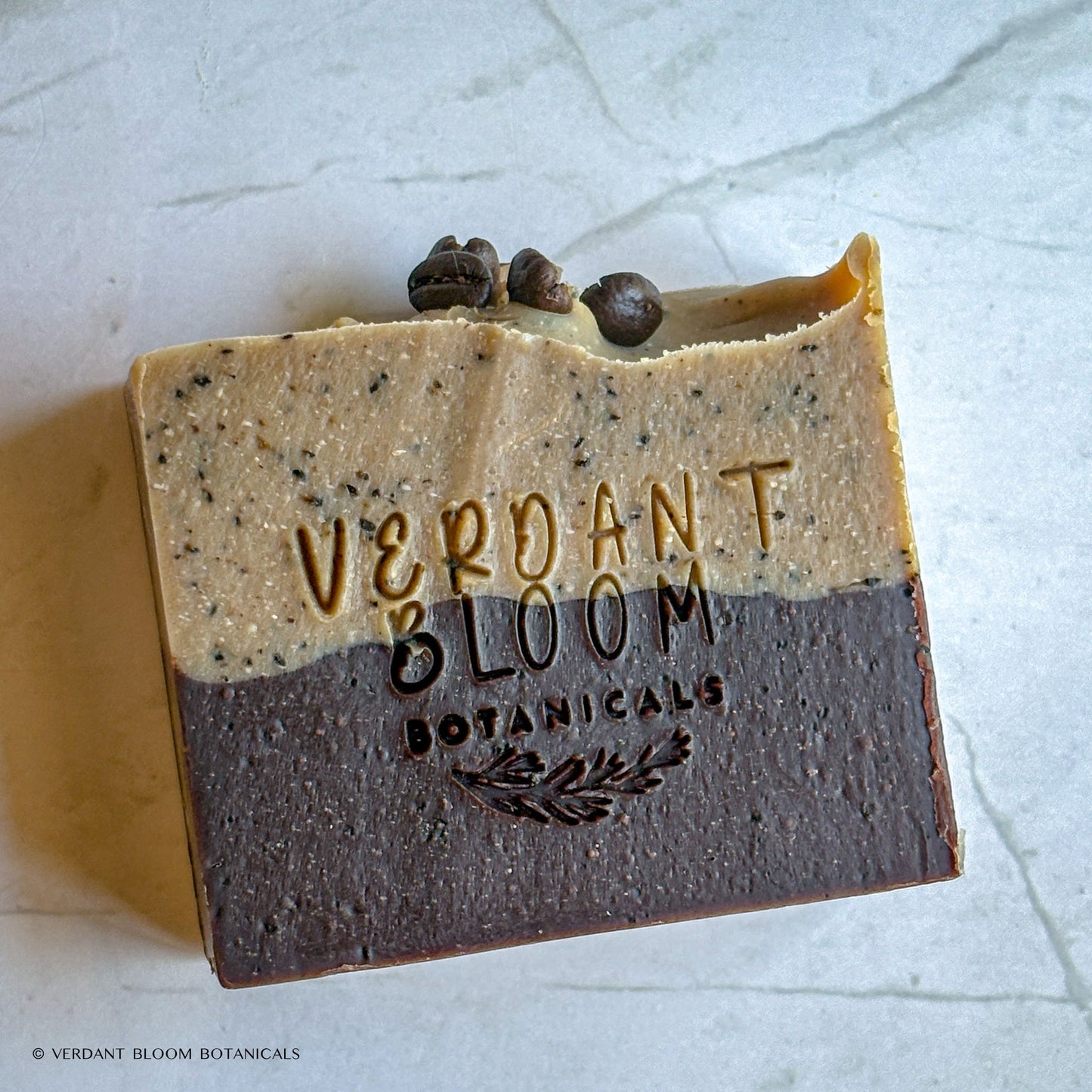 Coffee Cookie soap stamped with logo