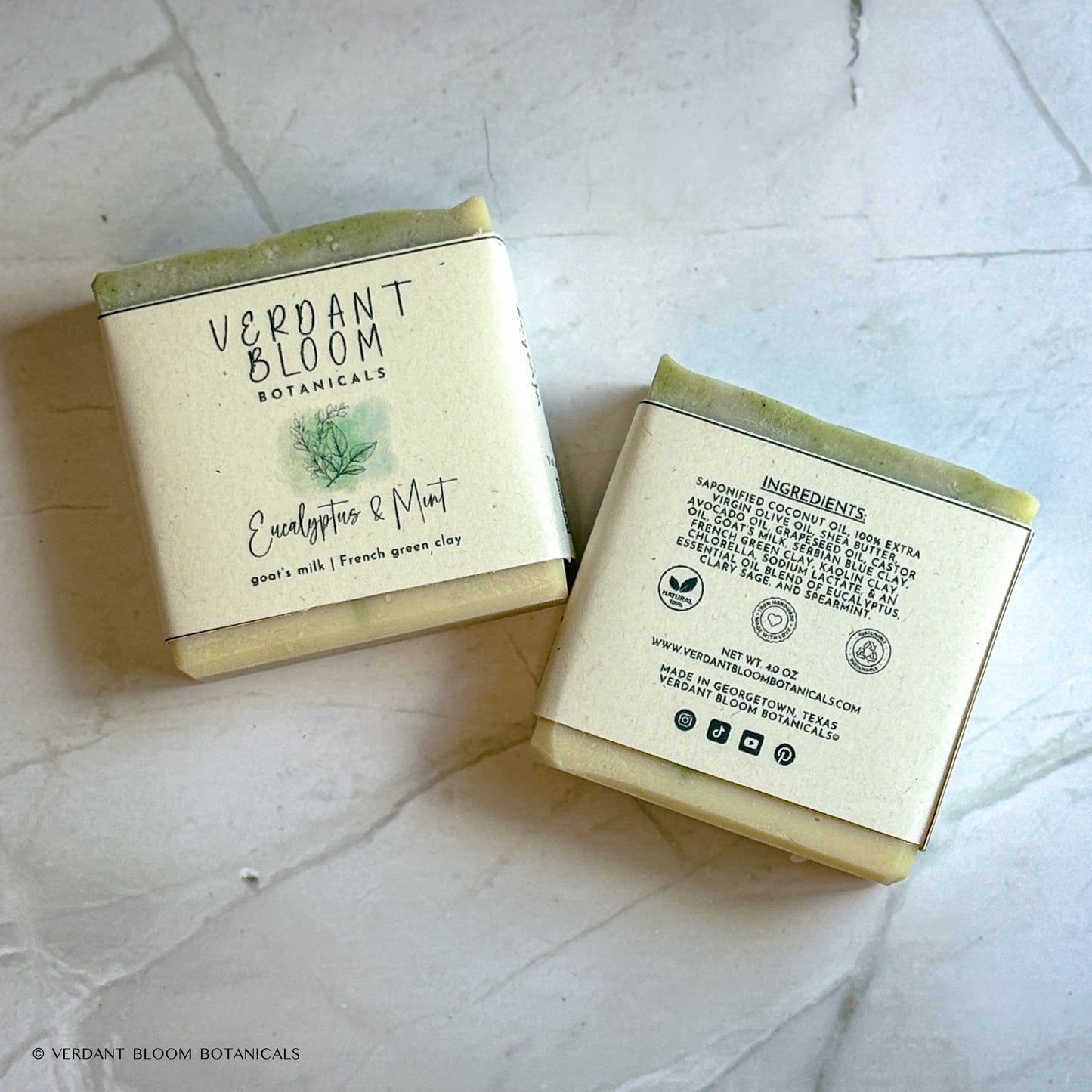 Eucalyptus and Mint soap with labels
