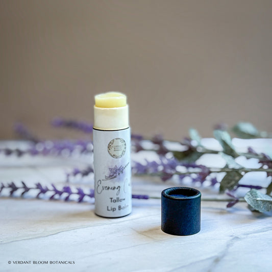 Uncapped tube of Evening Calm lip balm
