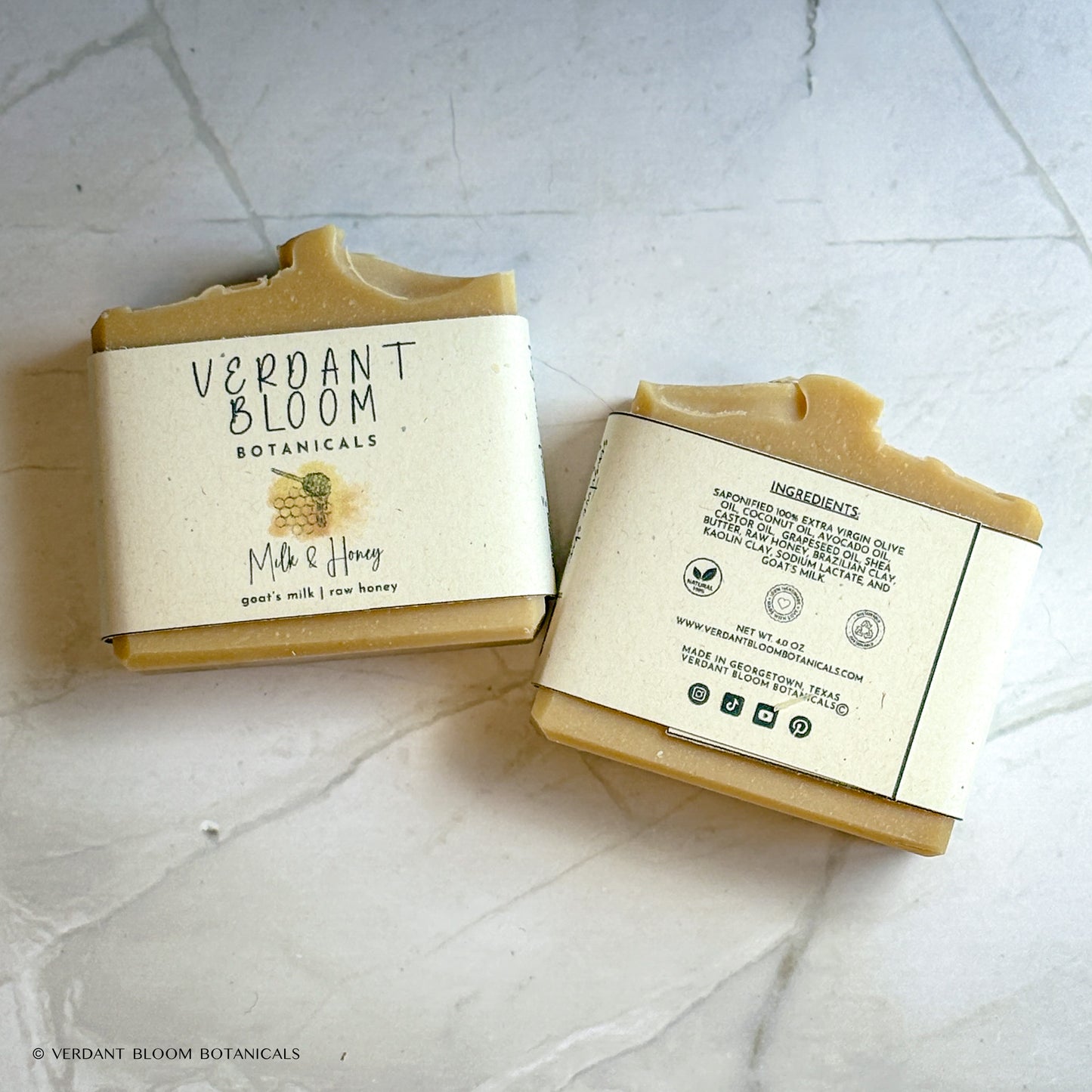 Milk and Honey soap with labels