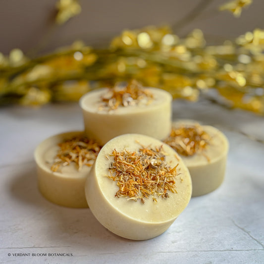 Handmade mini soap with calendula and oatmeal