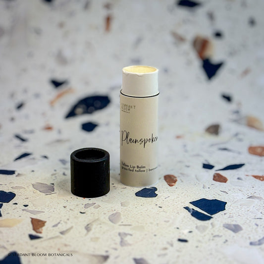 Opened Plainspoken lip balm tube