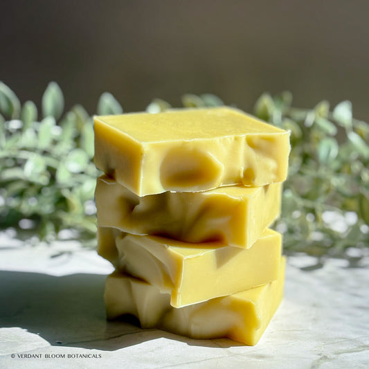 Raw Remedy soap bar made for sensitive skin, no fragrance or added color, crafted with olive oil, tallow, and hemp seed oil.