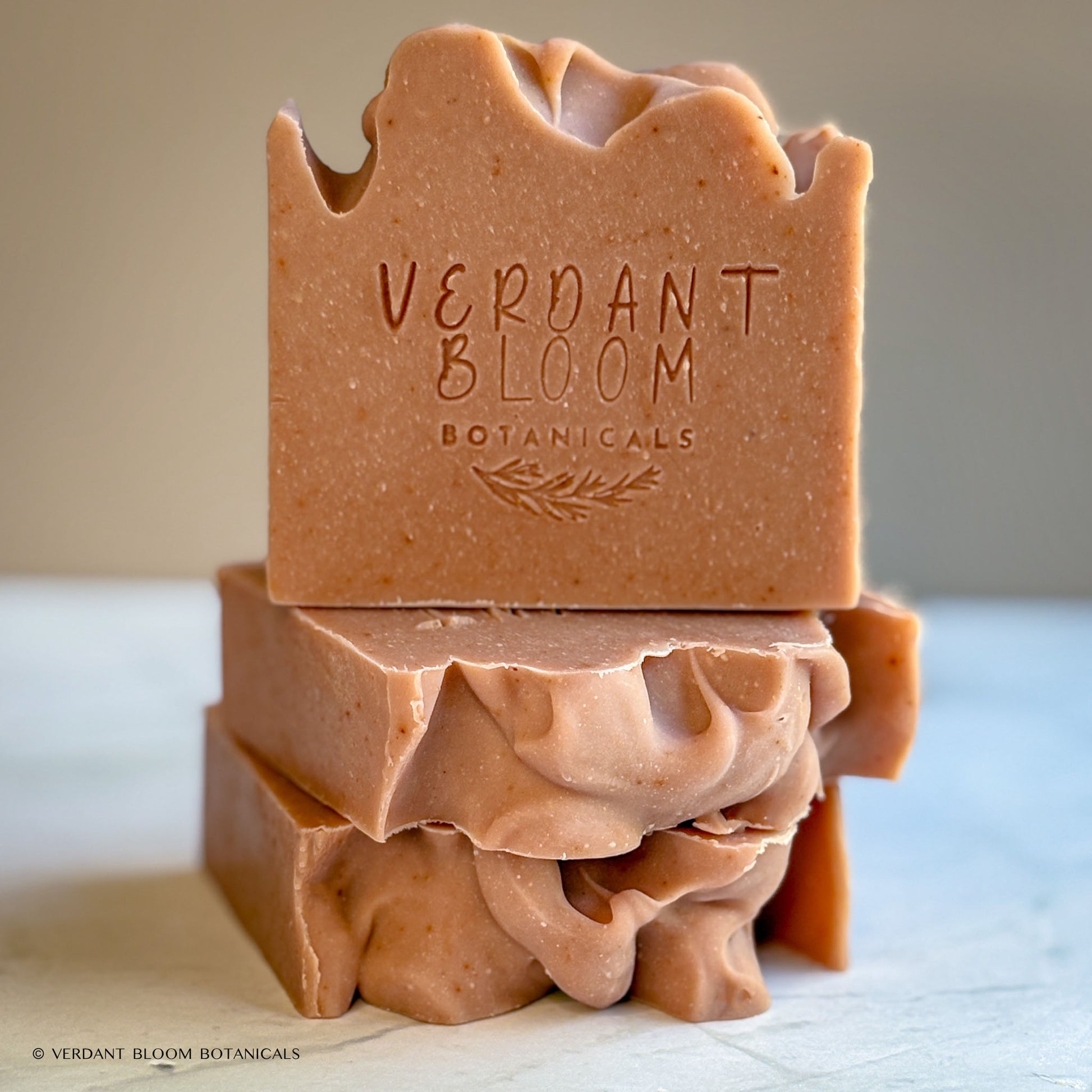 Amber Glow soap stack — small-batch, artisan bar with warm orange tones