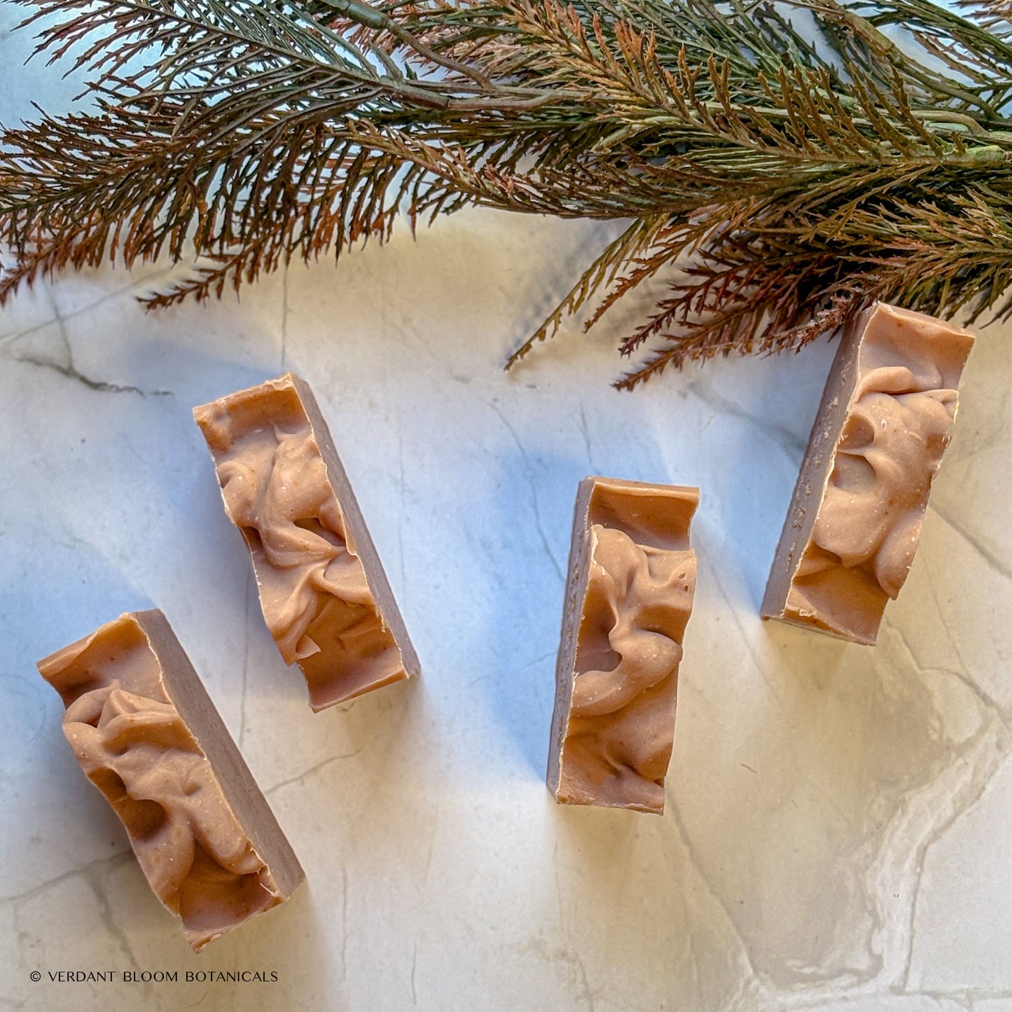 Amber Glow soap stack — small-batch, artisan bar with warm orange tones