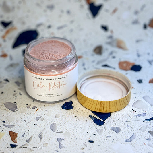 Opened jar of Calm Restore face mask
