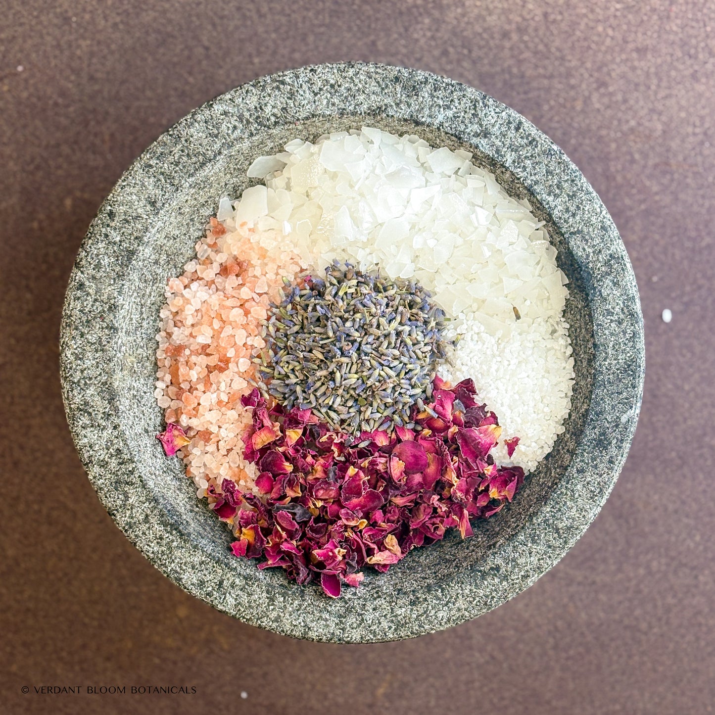 Bowl holding Floral Calm ingredients