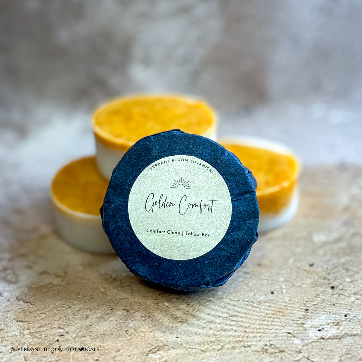 Stack of Golden Comfort mini soaps 