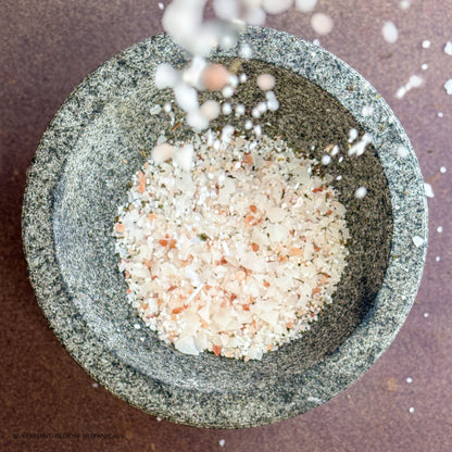 Herbal Recharge bath soak poured into bowl