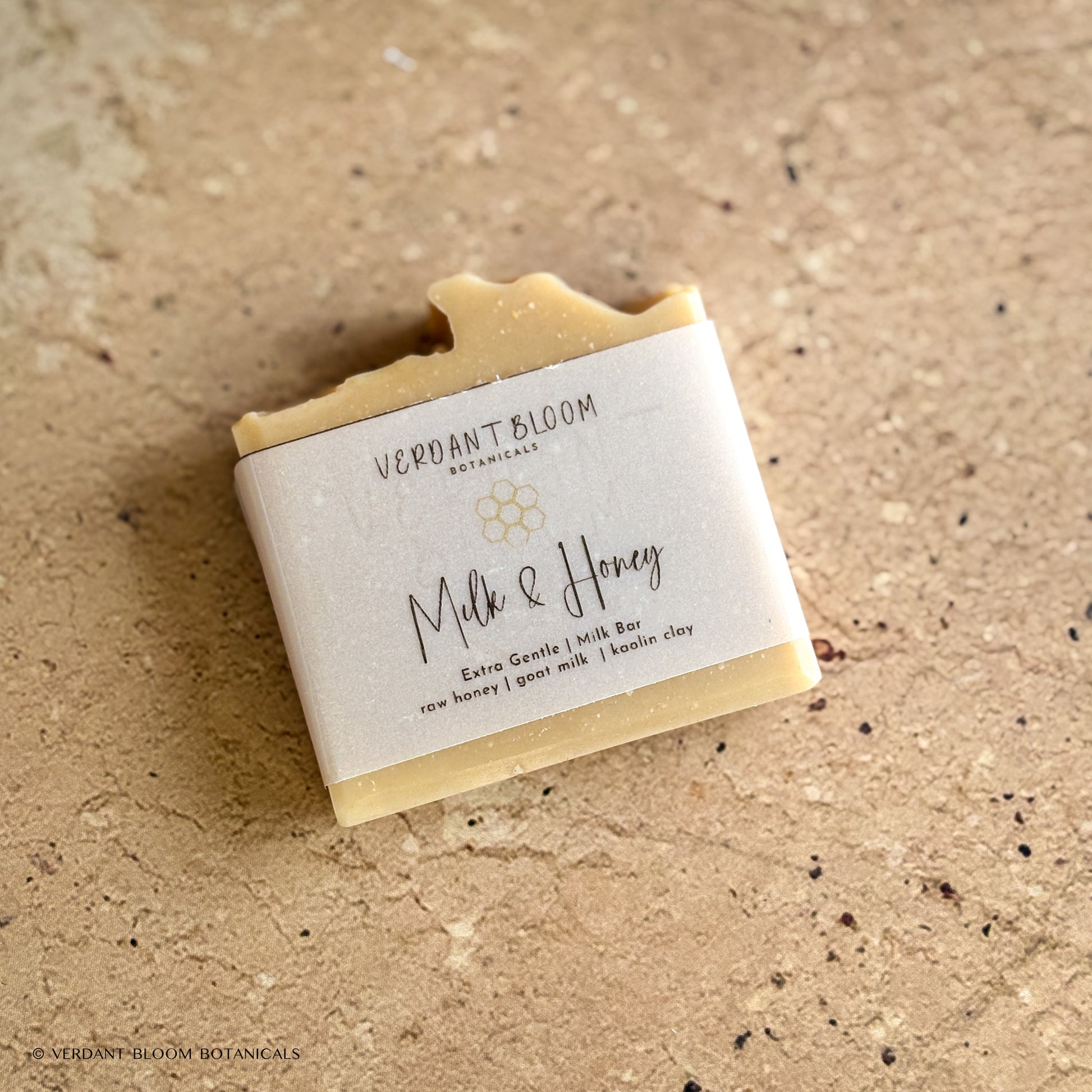 Milk & Honey soap bar with label