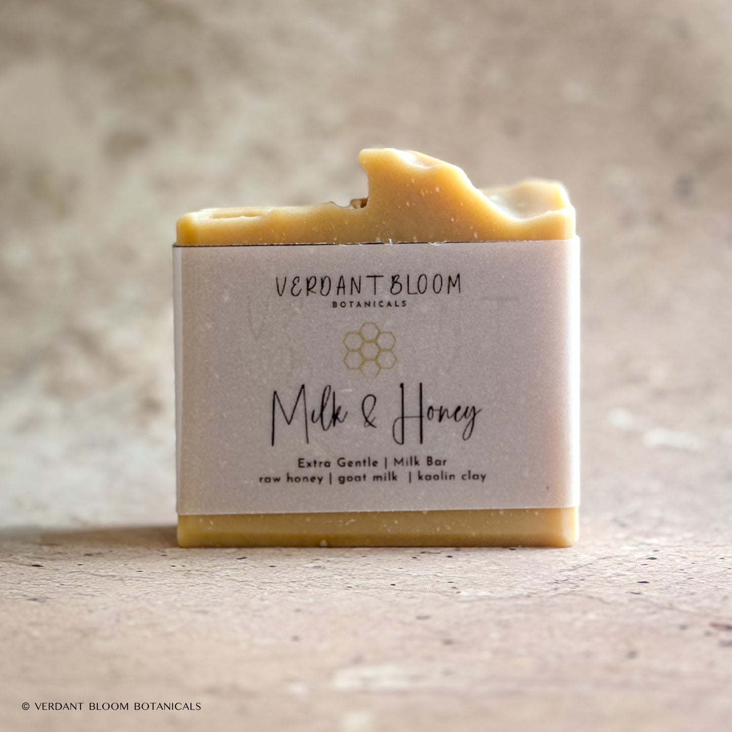 Milk & Honey soap bar with label