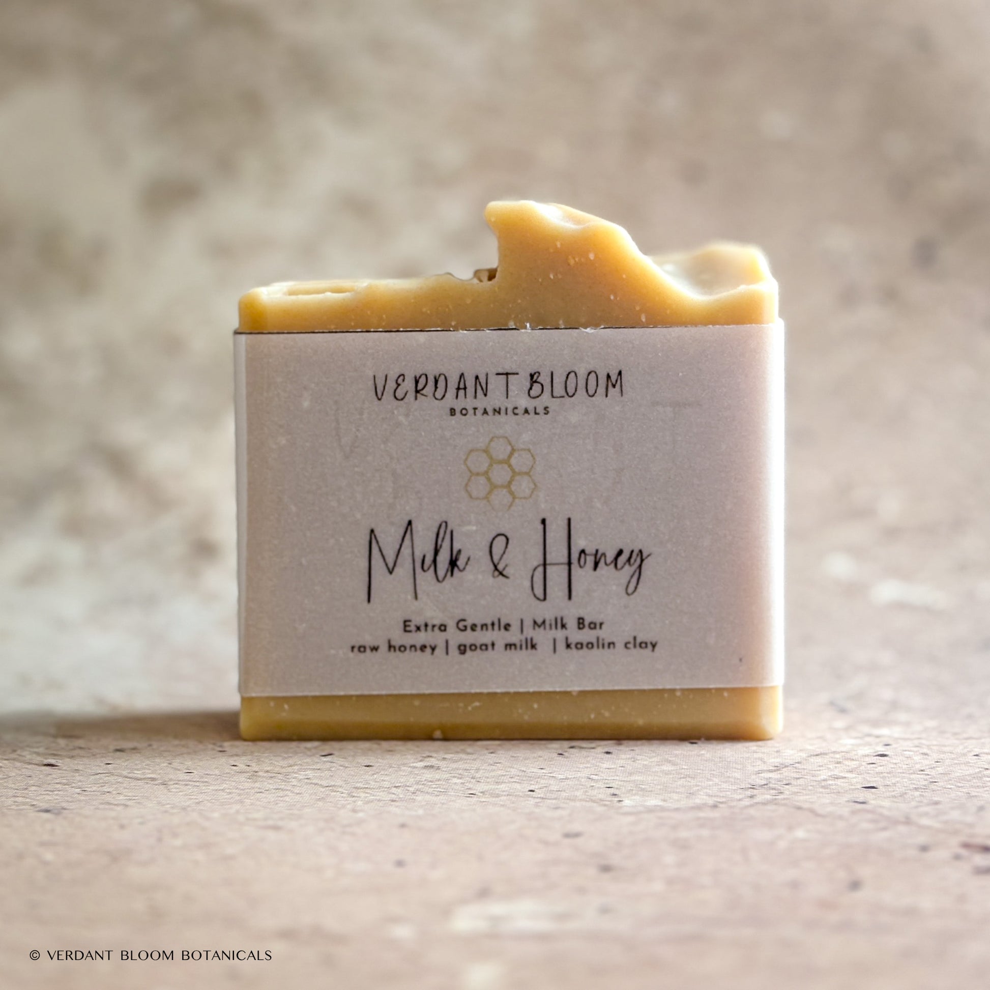 Milk & Honey soap bar with label