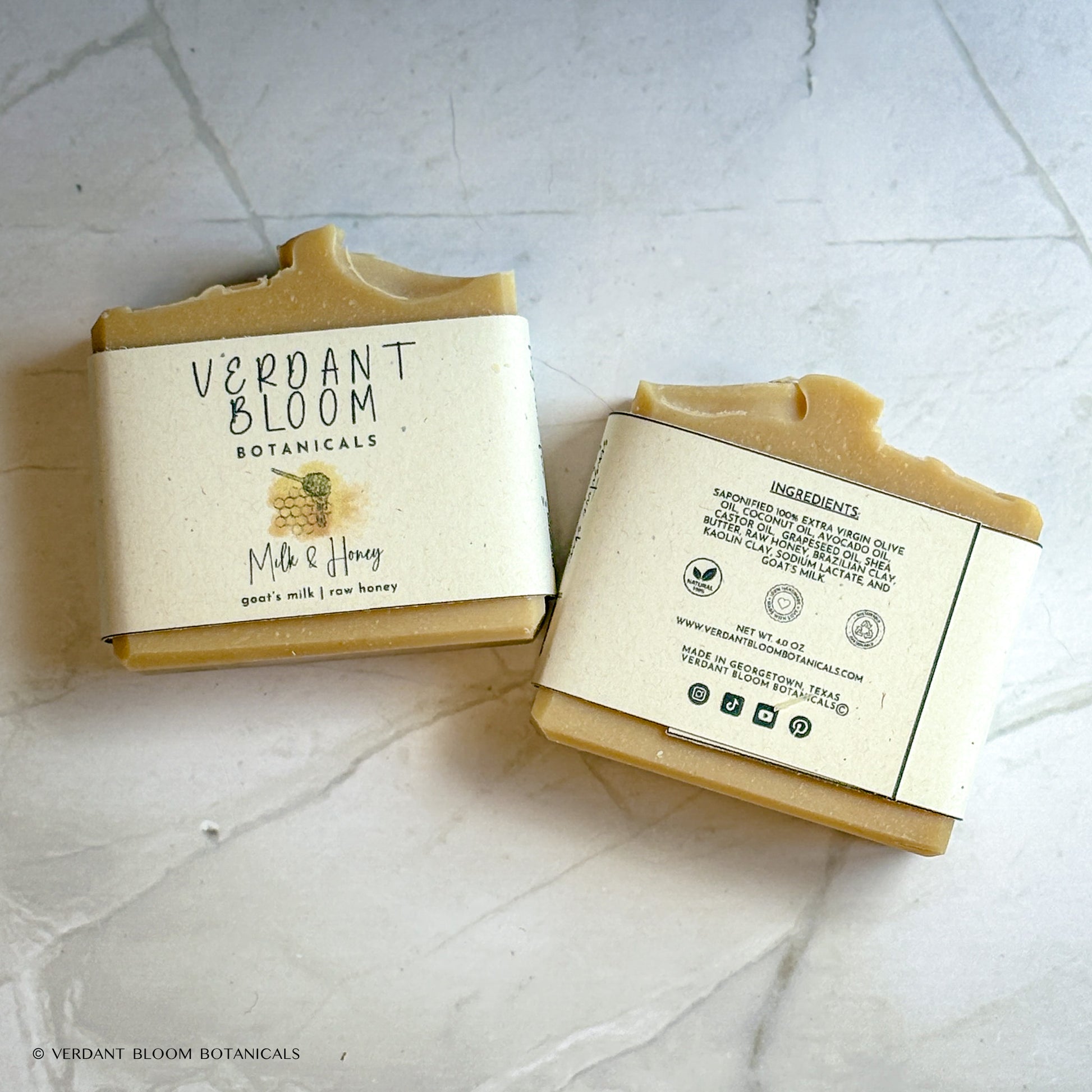 Milk and Honey soap with labels
