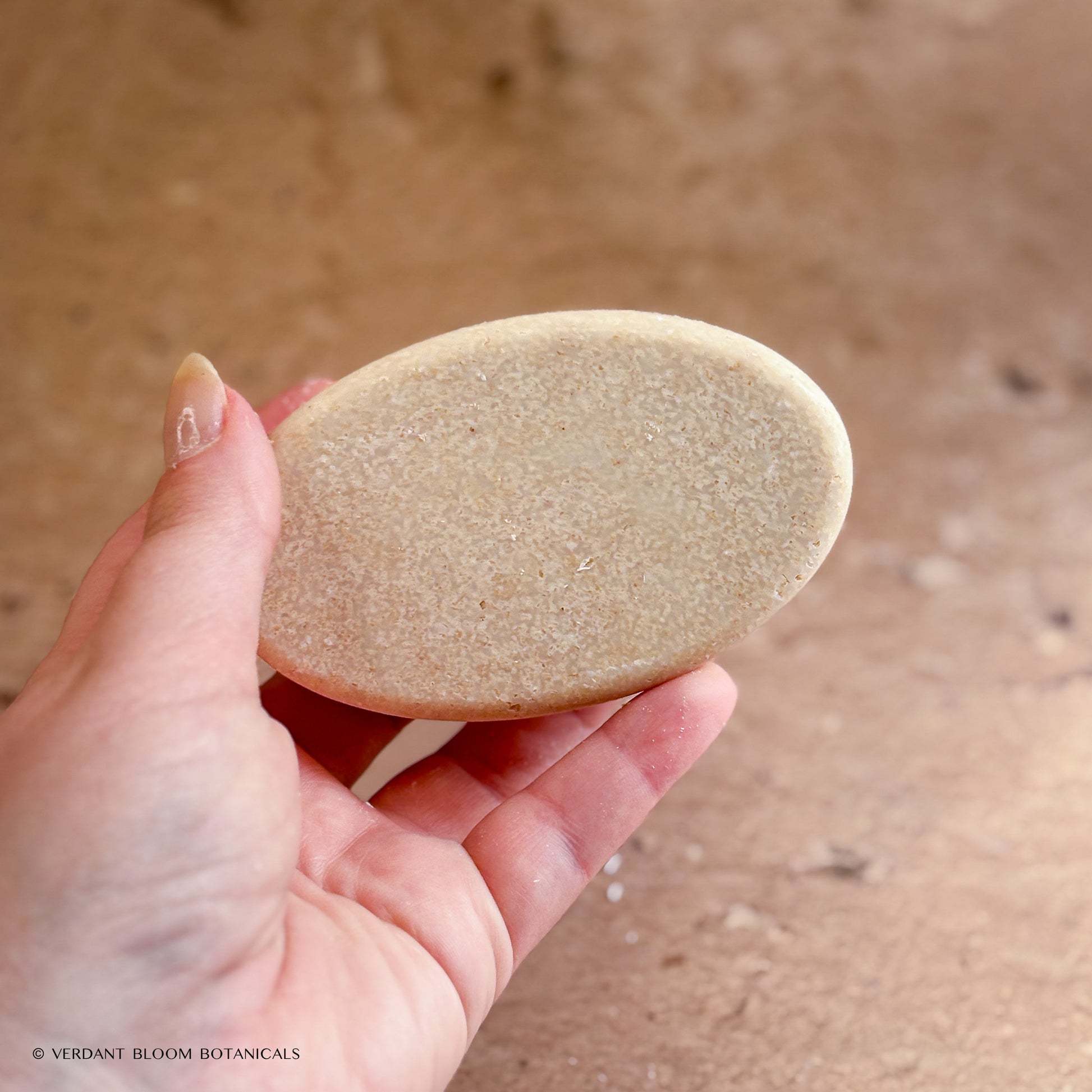 Warm Stone salt bar in hand