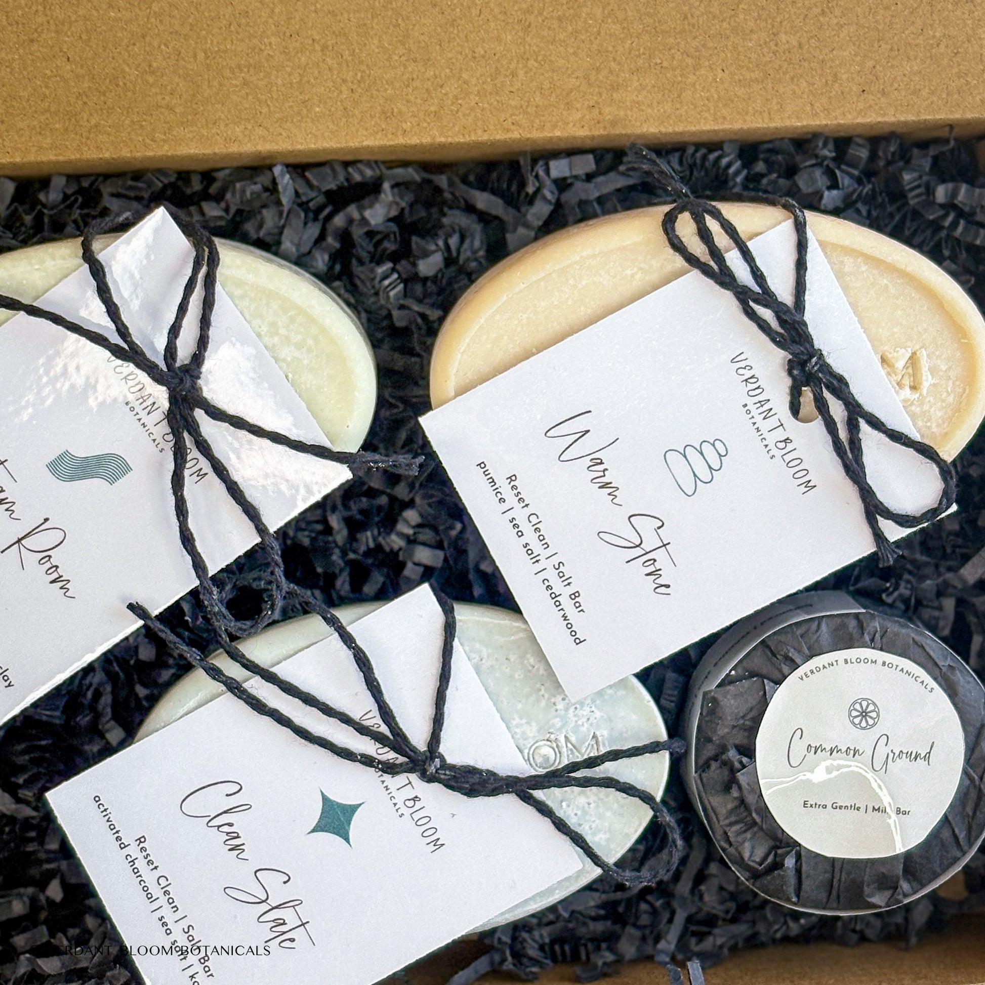 Reset Clean bundle including all three salt bar soaps and mini Common Ground soap in gift box