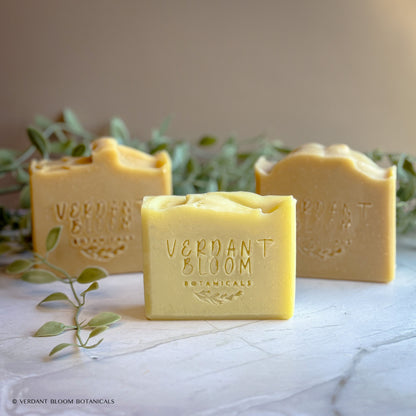 The Skin Soother Bundle featuring three unscented soap bars for sensitive skin