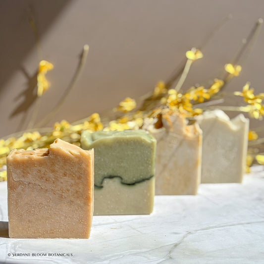 Soap Soother Bundle of gentle natural soap bars, hydrating and soothing for irritation and inflammation