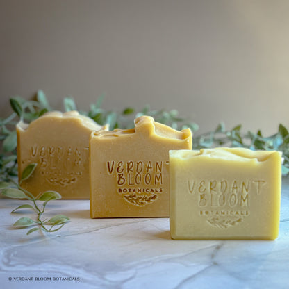 The Skin Soother Bundle featuring three unscented soap bars for sensitive skin