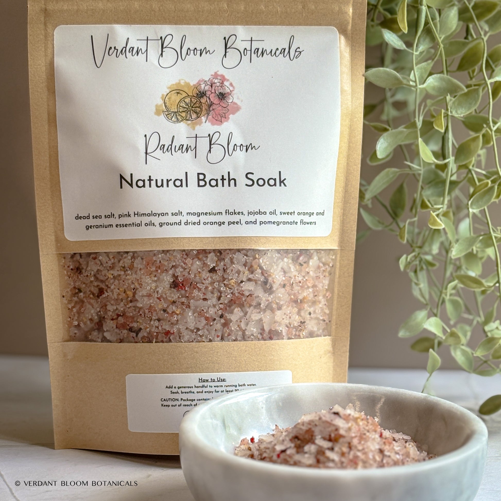 Set of 3 bath soaks: citrus, floral, and herbal blends with salts, magnesium & jojoba. 30 soothing baths in kraft pouches. A complete body ritual.