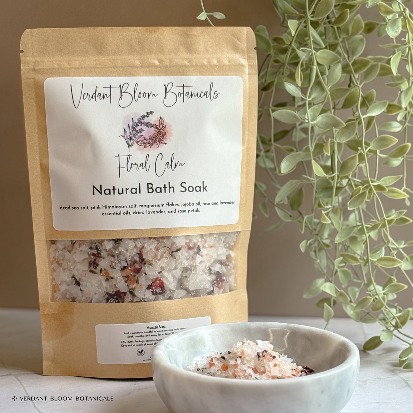 Set of 3 bath soaks: citrus, floral, and herbal blends with salts, magnesium & jojoba. 30 soothing baths in kraft pouches. A complete body ritual.