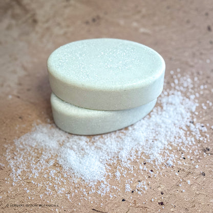 stack of Steam Room salt bars with salt