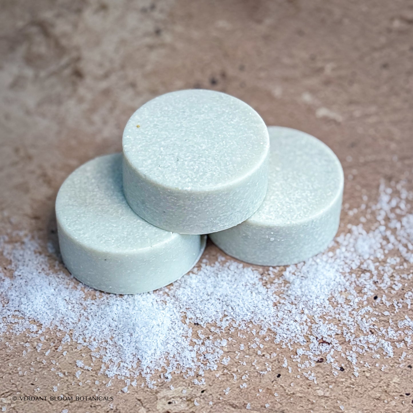 stack of Steam Room mini salt bars with salt