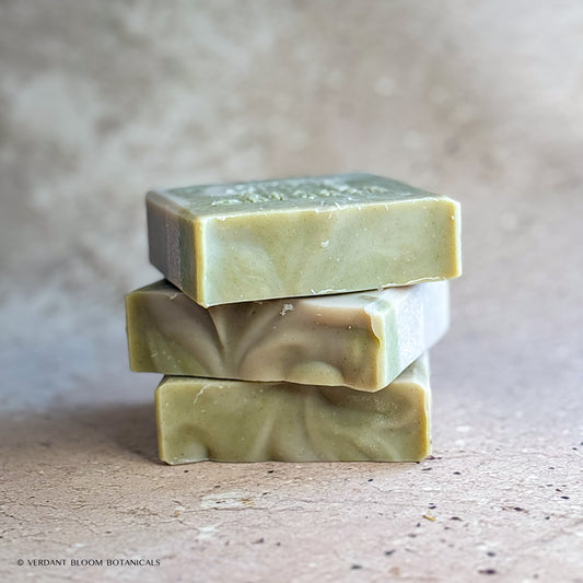 stack of Still Pines soap bars