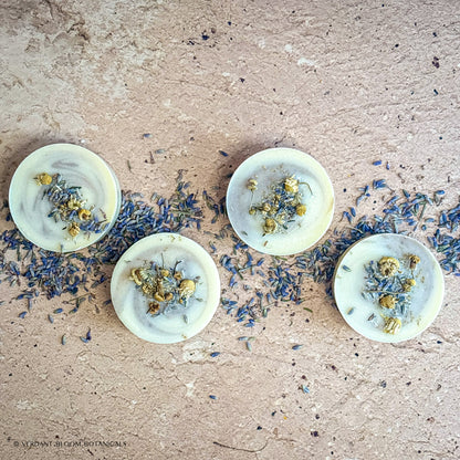 Tranquil Bloom mini bars laid out with dried lavender