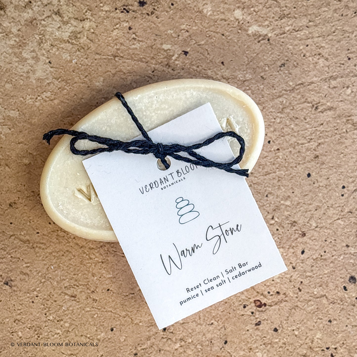 Warm Stone salt bar with label
