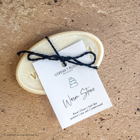 Warm Stone salt bar with label