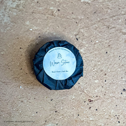 Warm Stone mini salt bar with label